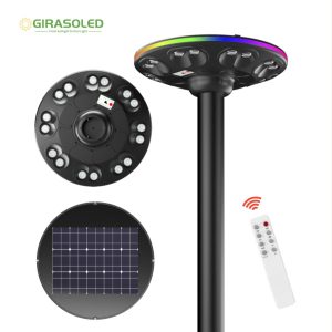 UFO， solar garden light, solar yard light, solar lighting, Solar smart light, waterproof, dust proof, tough weather resistance, IP65, RGB decorative ring, ultra bright LEDs. motion sensor control, remote controller
