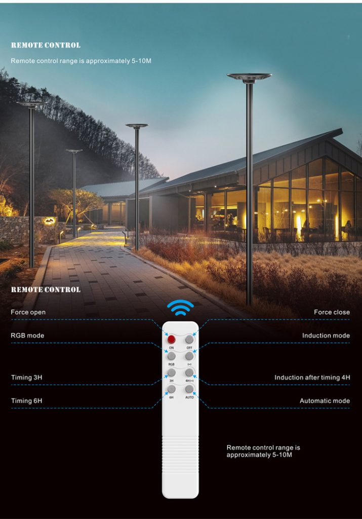 UFO, solar garden light, solar yard light, solar lighting, Solar smart light, waterproof, dust proof, tough weather resistance, IP65, RGB decorative ring, ultra bright LEDs. motion sensor control, remote controller