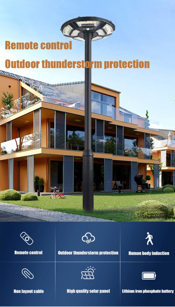 UFO, solar garden light, solar yard light, solar lighting, Solar smart light, waterproof, dust proof, tough weather resistance, IP65, RGB decorative ring, ultra bright LEDs. motion sensor control, remote controller